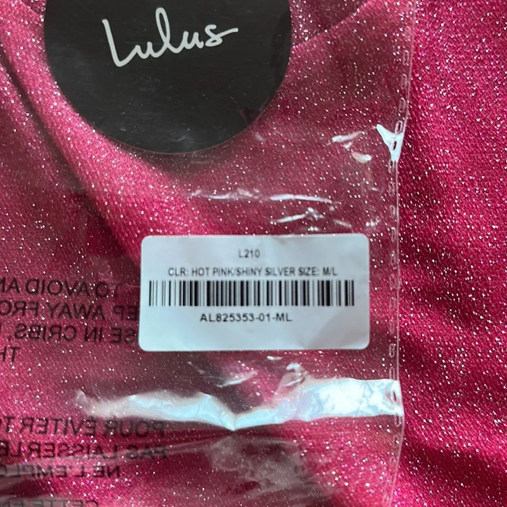 Sparkly bikini set with matching crop top.  Size Large from Lulu’s NWT - Picture 5 of 7